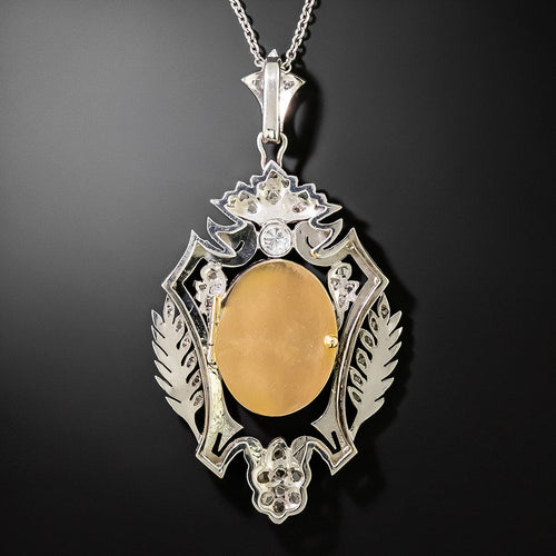 Antique Empire-Style Diamond Lavalière Locket Necklace - 3