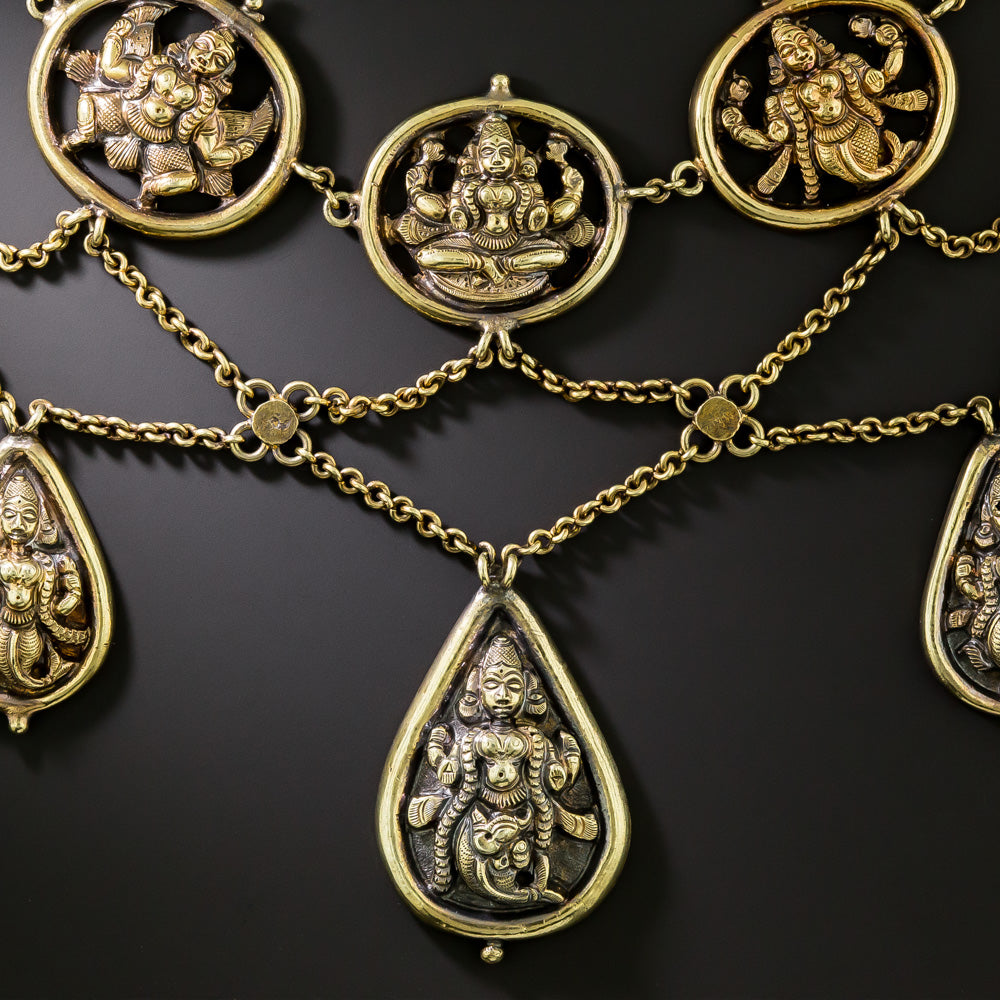 Antique French 17K Gold 'Shiva' Necklace - 3