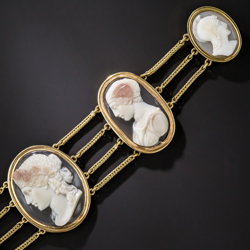 Antique Hardstone Cameo Bracelet - 9