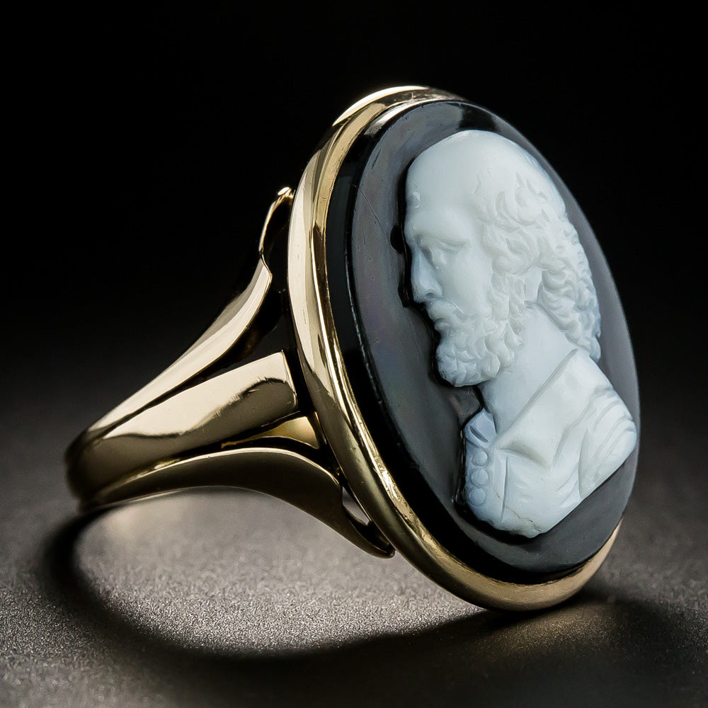 Antique Onyx Cameo Ring, Circa 1898 - 4