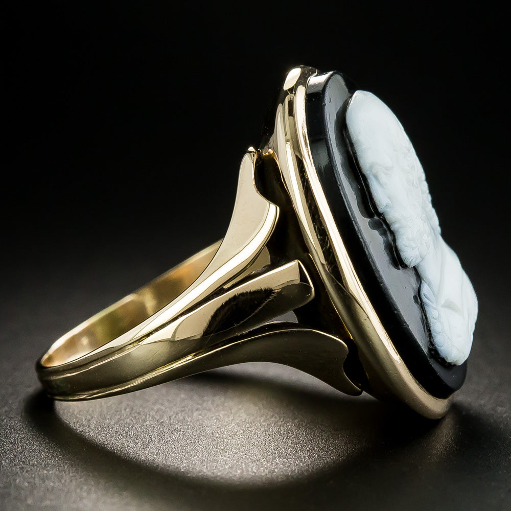 Antique Onyx Cameo Ring, Circa 1898 - 5