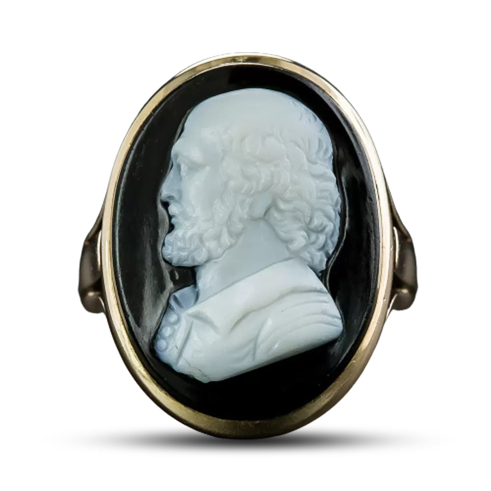 Antique Onyx Cameo Ring, Circa 1898 - 5