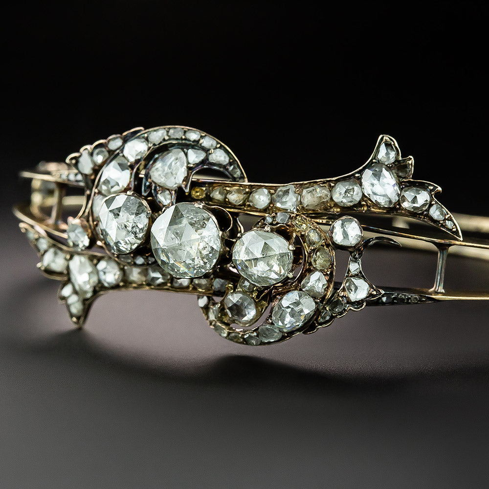 Antique Rose-Cut Diamond Bangle Bracelet - 3