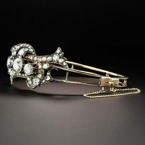 Antique Rose-Cut Diamond Bangle Bracelet - 2