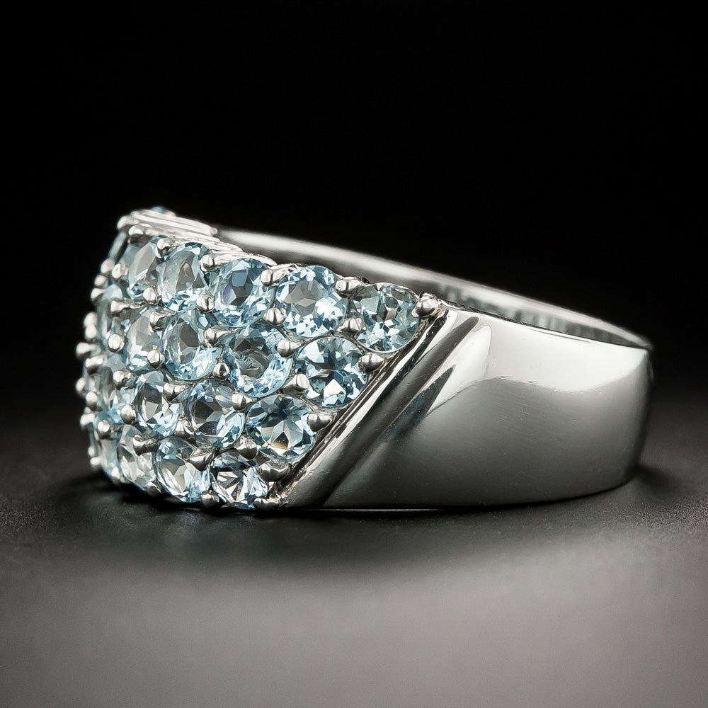 Aquamarine Band Ring - 5
