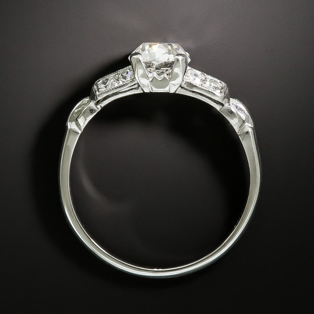 Art Deco 1.00 Carat Diamond Engagement Ring - GIA G SI1 - 4