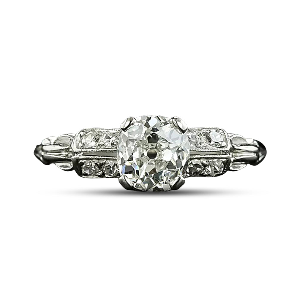 Art Deco 1.00 Carat Diamond Engagement Ring - GIA G SI1 - 5