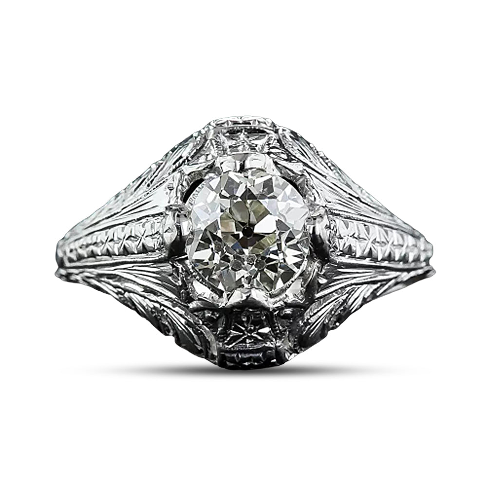 Art Deco 1.00 Carat Diamond Engagement Ring - 5