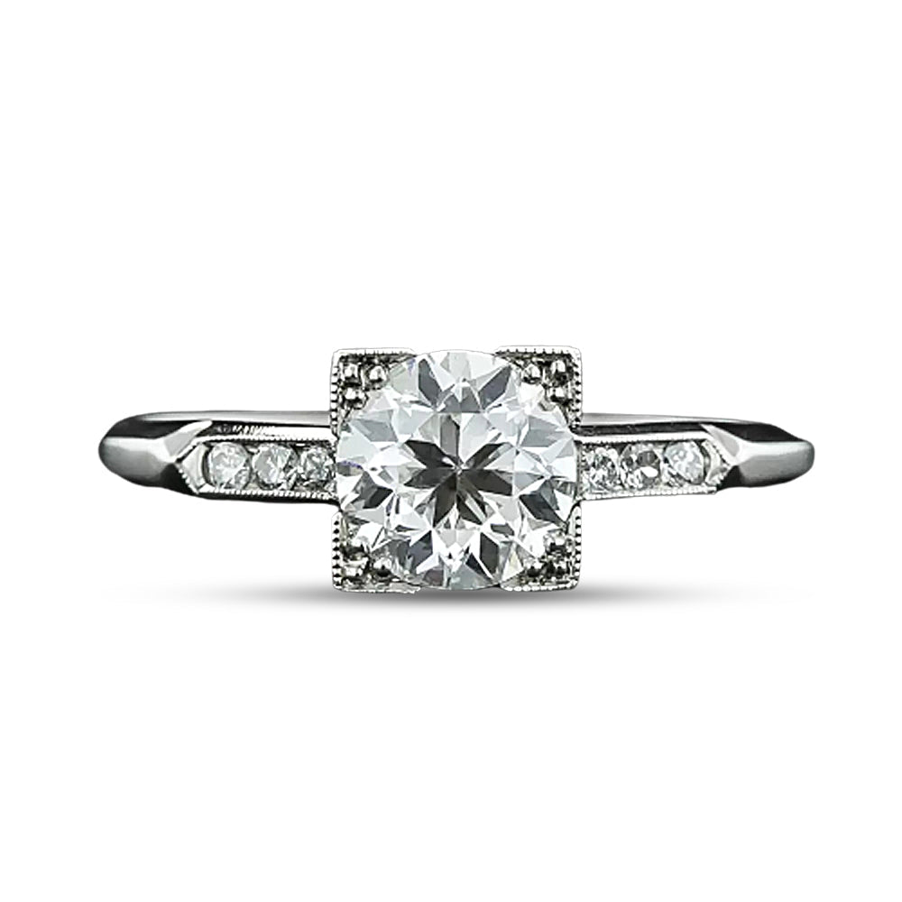 Art Deco 1.00 Carat Diamond Ring by Maurice Tishman - GIA E VS1  - 6