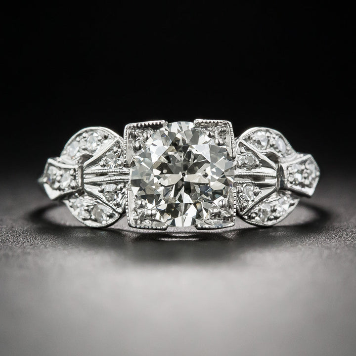 Art Deco 1.01 Carat Diamond Buckle Ring by Fletcher Burrow and Co - GIA J VS2