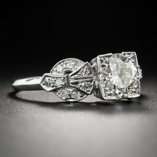 Art Deco 1.01 Carat Diamond Buckle Ring by Fletcher Burrow and Co - GIA J VS2 - 6