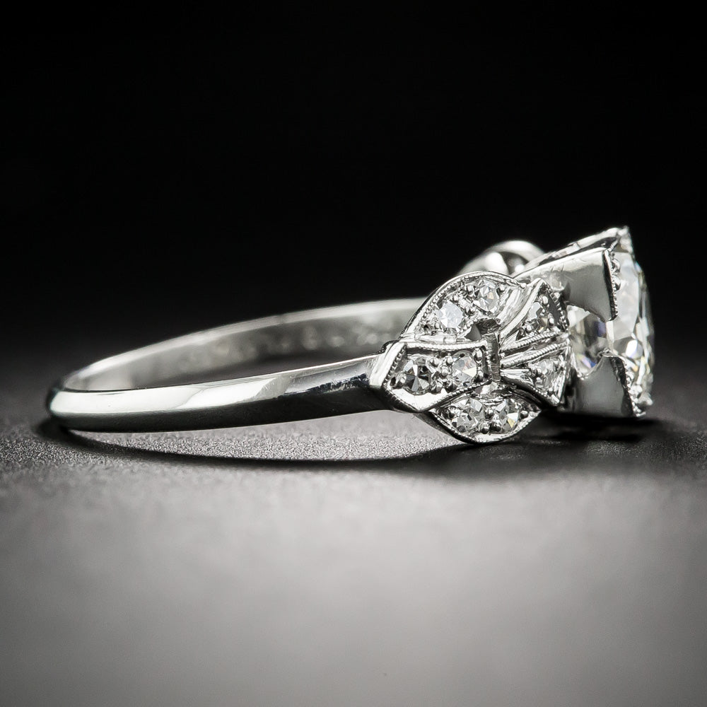 Art Deco 1.01 Carat Diamond Buckle Ring by Fletcher Burrow and Co - GIA J VS2 - 7