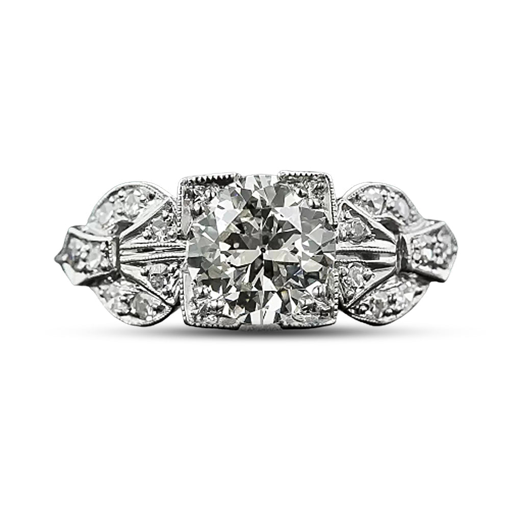 Art Deco 1.01 Carat Diamond Buckle Ring by Fletcher Burrow and Co - GIA J VS2 - 9