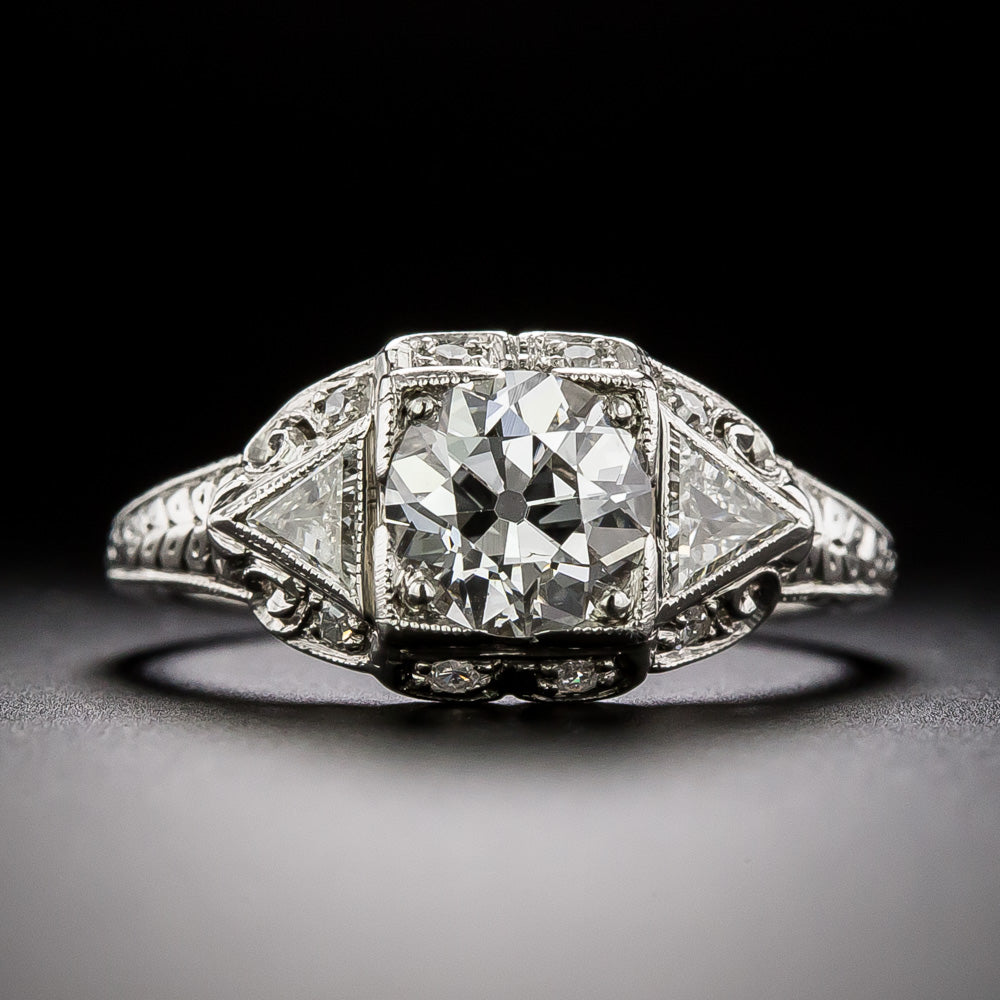 Art Deco 1.01 Carat Diamond Engagement Ring - GIA E SI2 - 1