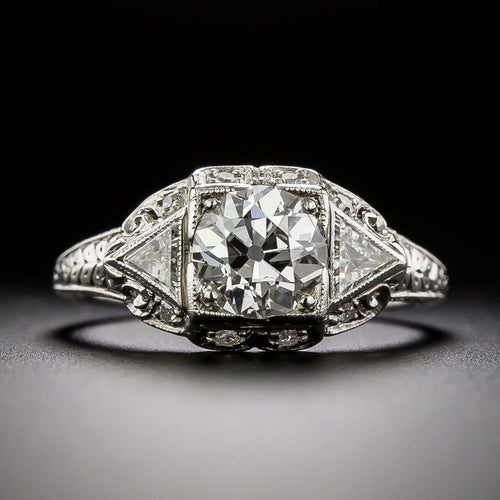 Art Deco 1.01 Carat Diamond Engagement Ring - GIA E SI2 - 1