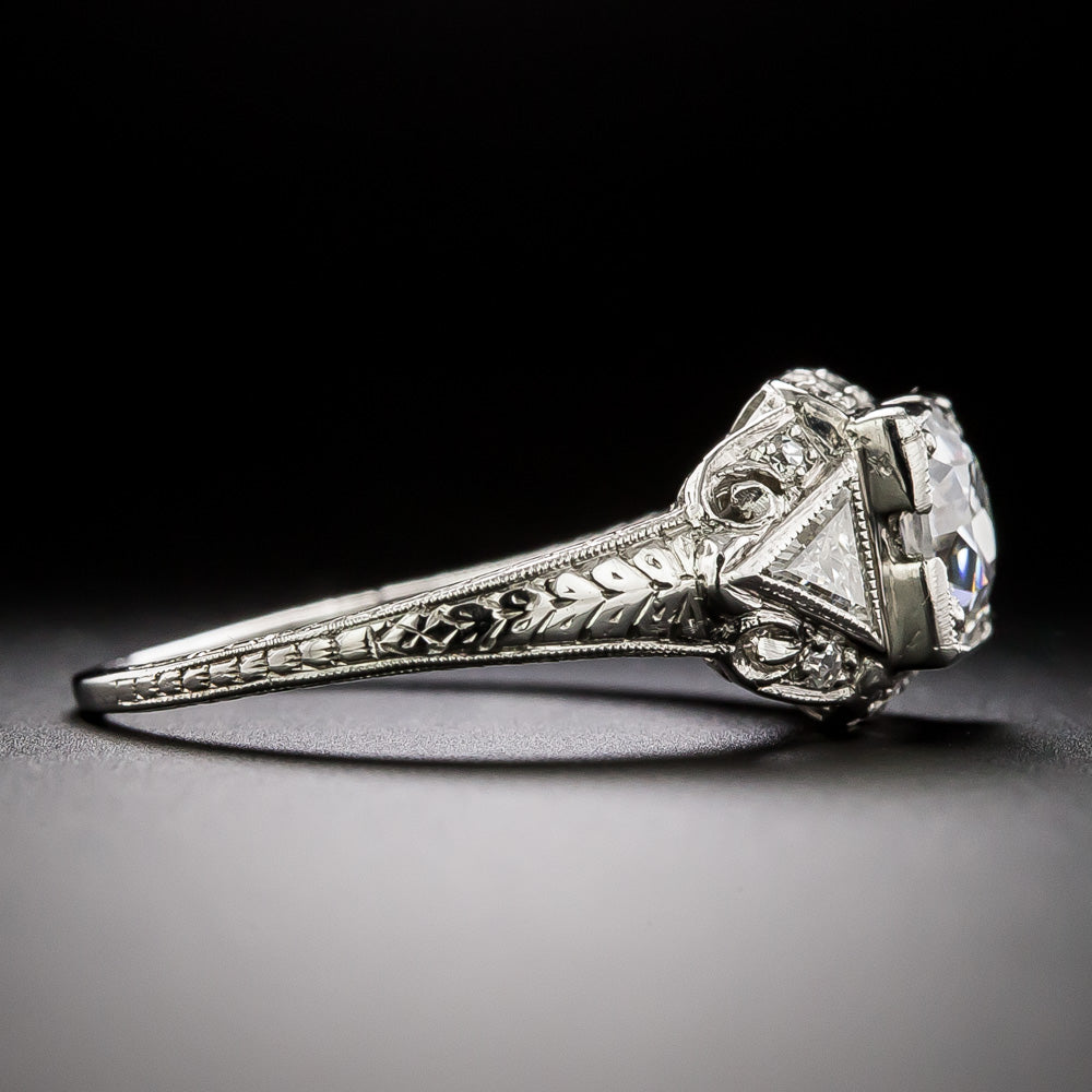 Art Deco 1.01 Carat Diamond Engagement Ring - GIA E SI2 - 2