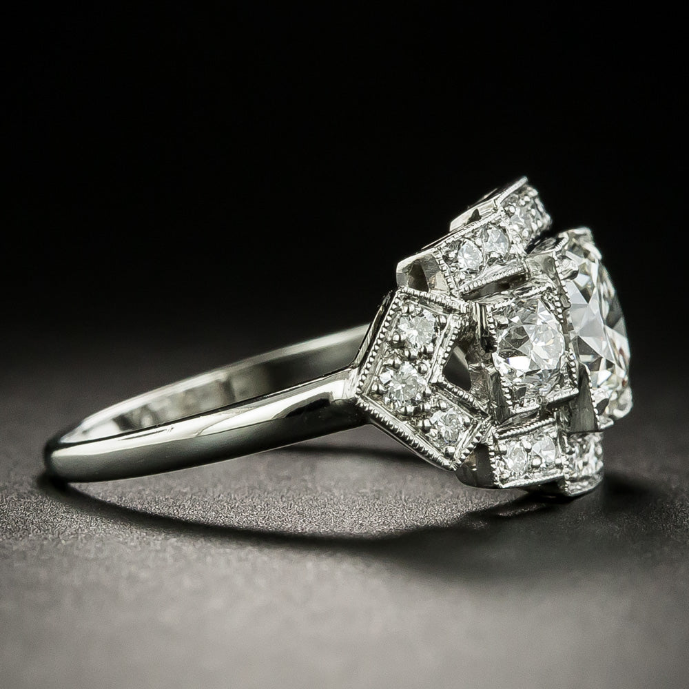 Art Deco 1.01 Carat Diamond Engagement Ring - GIA  G VS2  - 4