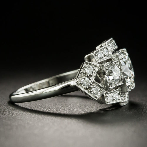 Art Deco 1.01 Carat Diamond Engagement Ring - GIA  G VS2  - 4