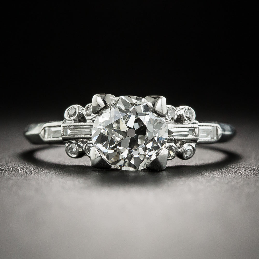 Art Deco 1.03 Carat Diamond Engagement Ring - GIA G VS2 - 1