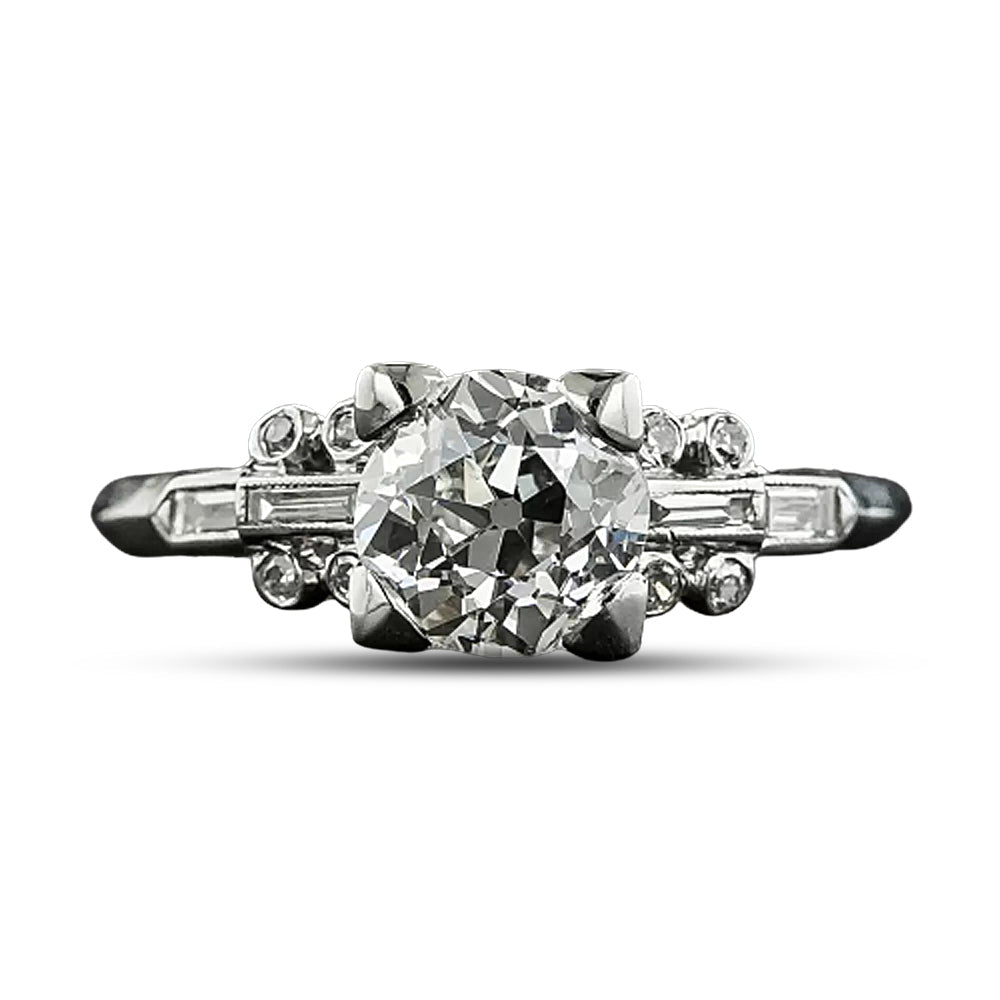 Art Deco 1.03 Carat Diamond Engagement Ring - GIA G VS2 - 6