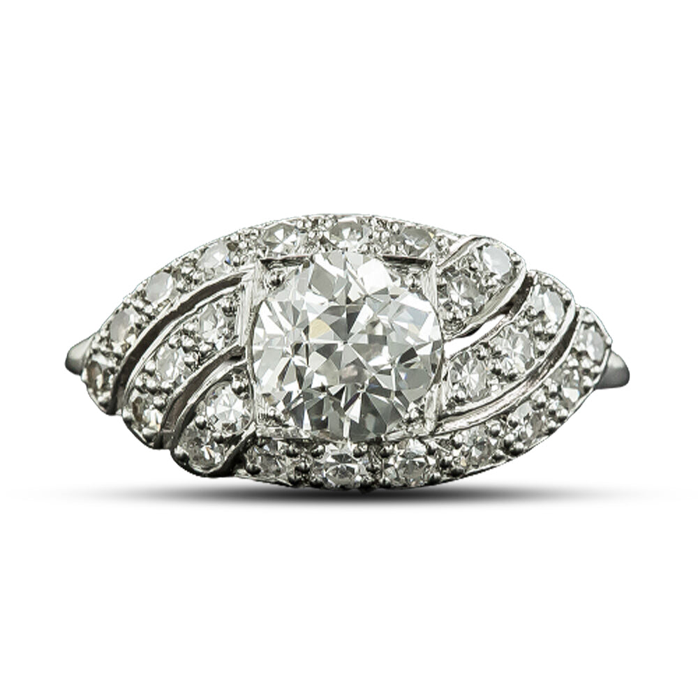Art Deco 1.03 Carat Diamond Engagement Ring - GIA G VS2 - 5