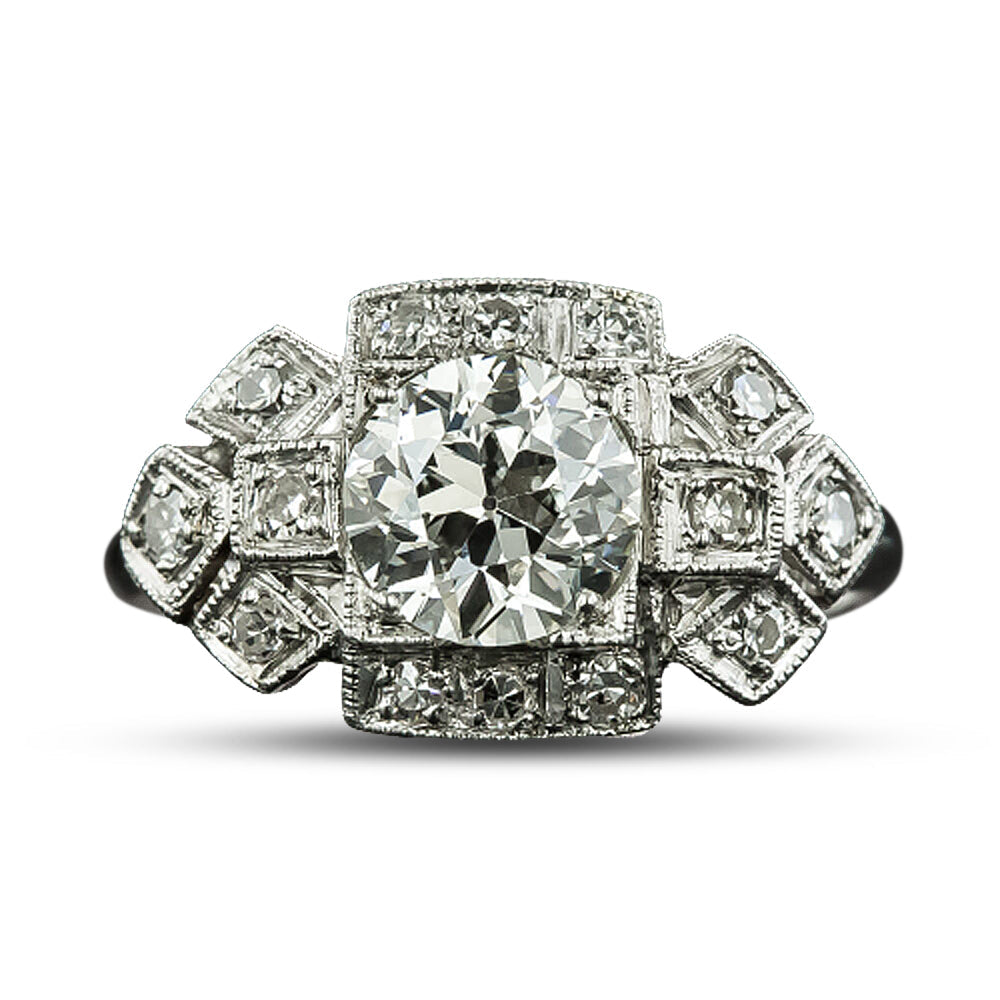 Art Deco 1.04 Carat Diamond Engagement Ring - GIA I VS2 - 4
