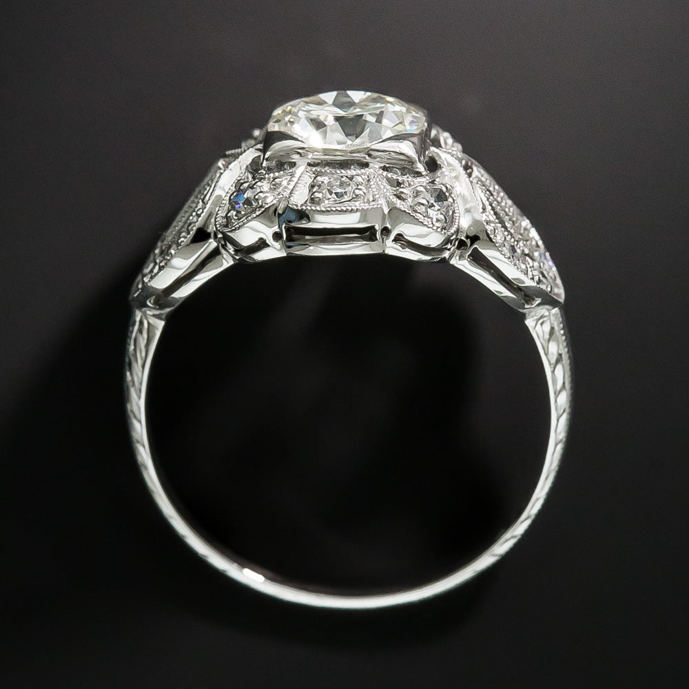 Art Deco 1.04 Carat Diamond Engagement Ring - GIA K VS2  - 3