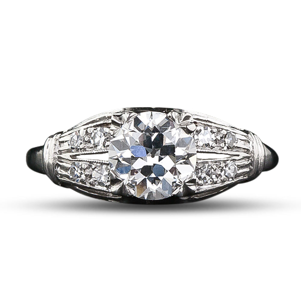 Art Deco 1.04 Carat Diamond Platinum Engagement Ring - GIA G VS1 - 5