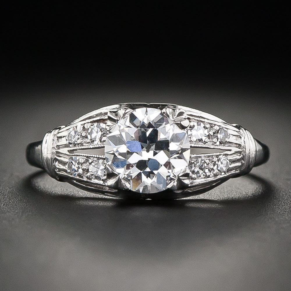 Art Deco 1.04 Carat Diamond Platinum Engagement Ring - GIA G VS1 - 1