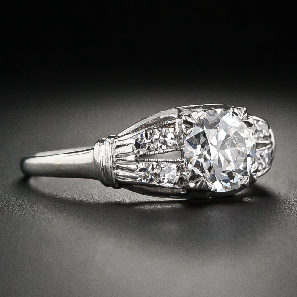 Art Deco 1.04 Carat Diamond Platinum Engagement Ring - GIA G VS1 - 3