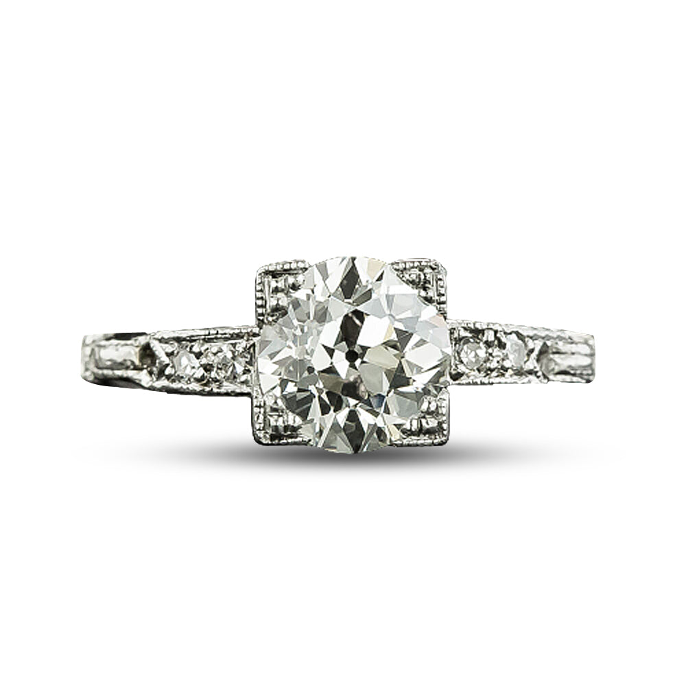 Art Deco 1.05 Carat Diamond Engagement Ring - GIA J VVS2 - 5