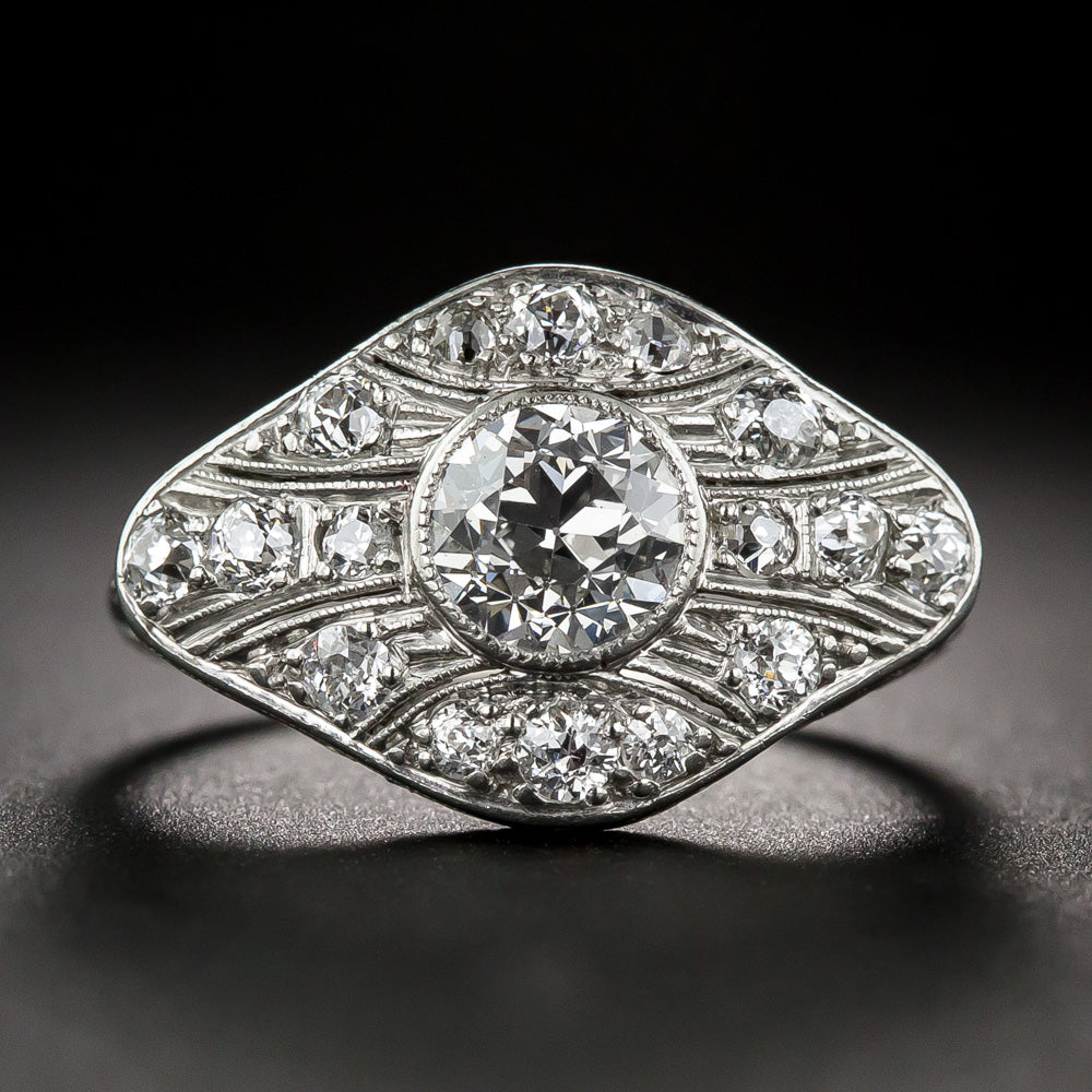 Art Deco 1.05 Carat Diamond Engagement Ring - GIA, Size 6 3/4 - 5