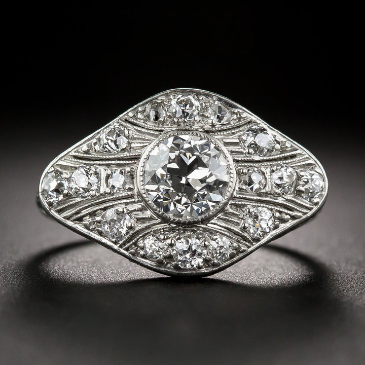 Art Deco 1.05 Carat Diamond Engagement Ring - GIA, Size 6 3/4