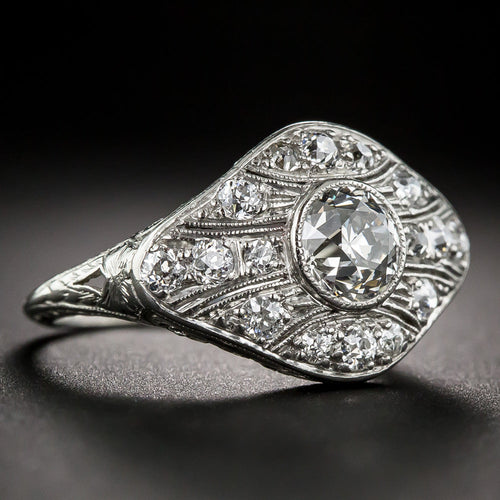 Art Deco 1.05 Carat Diamond Engagement Ring - GIA, Size 6 3/4 - 6