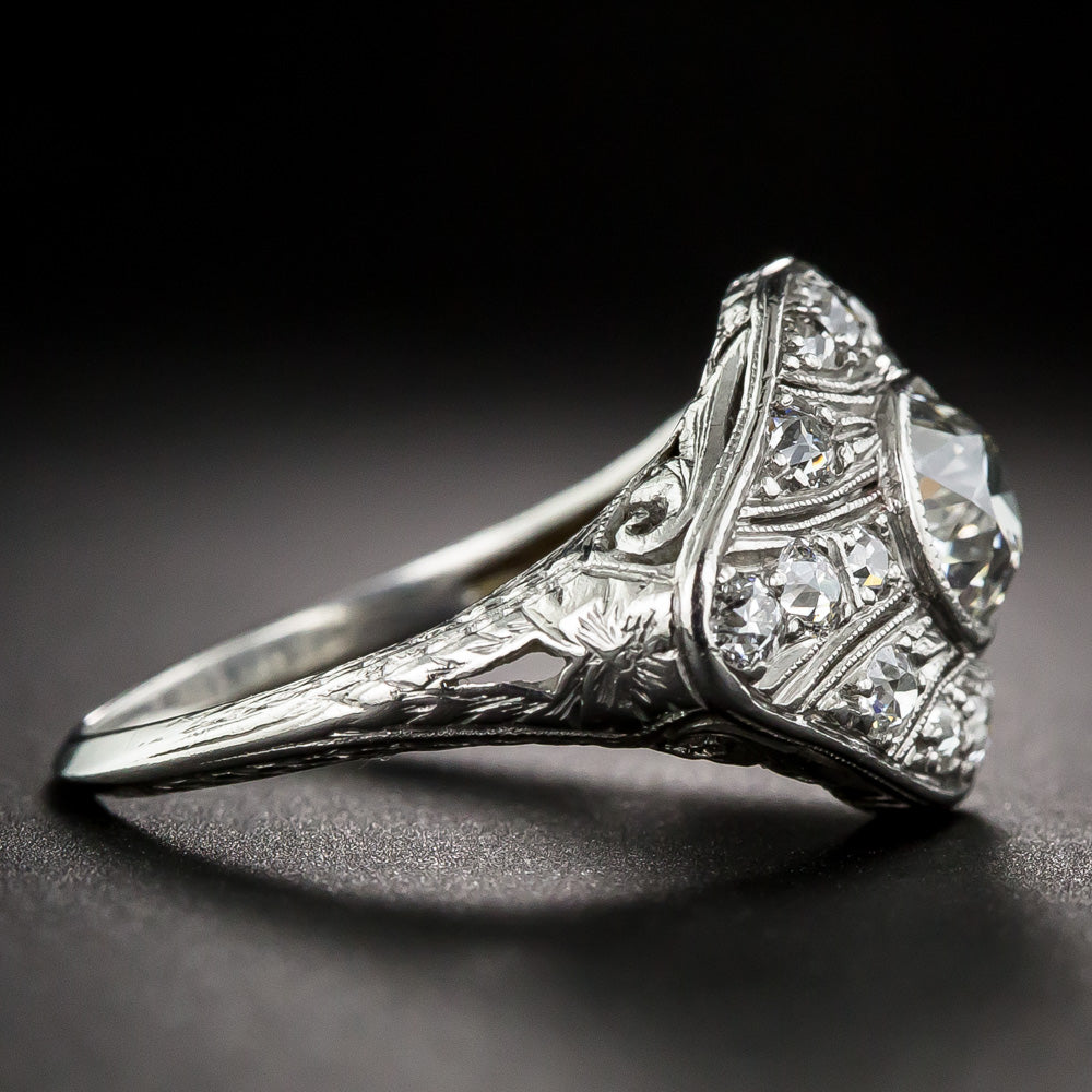 Art Deco 1.05 Carat Diamond Engagement Ring - GIA, Size 6 3/4 - 7