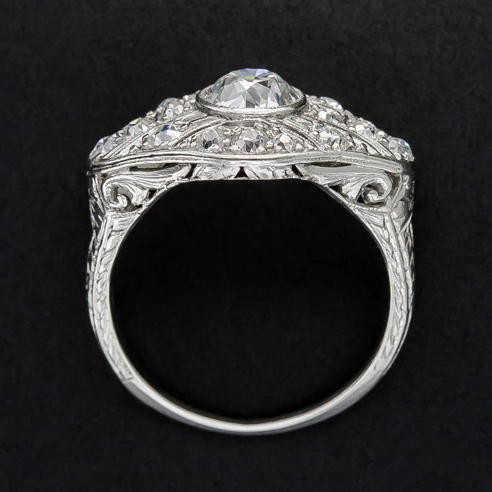 Art Deco 1.05 Carat Diamond Engagement Ring - GIA, Size 6 3/4 - 8
