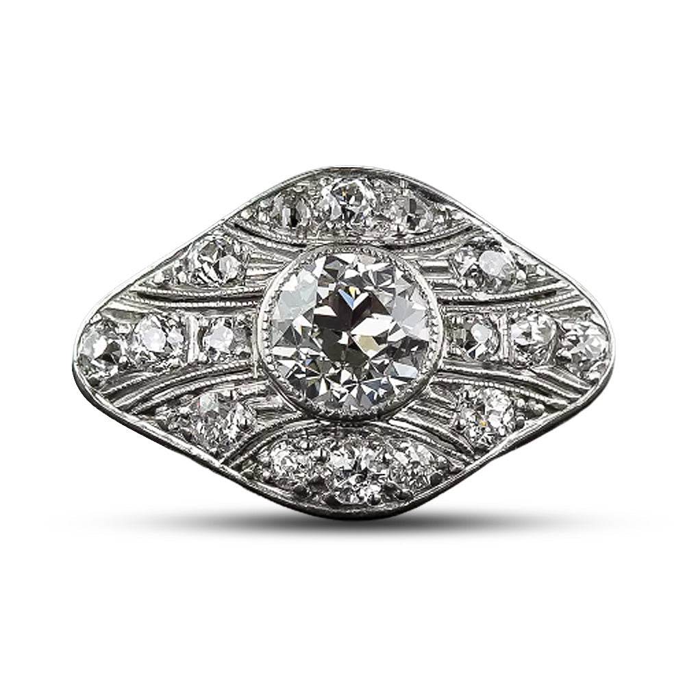 Art Deco 1.05 Carat Diamond Engagement Ring - GIA, Size 6 3/4 - 10