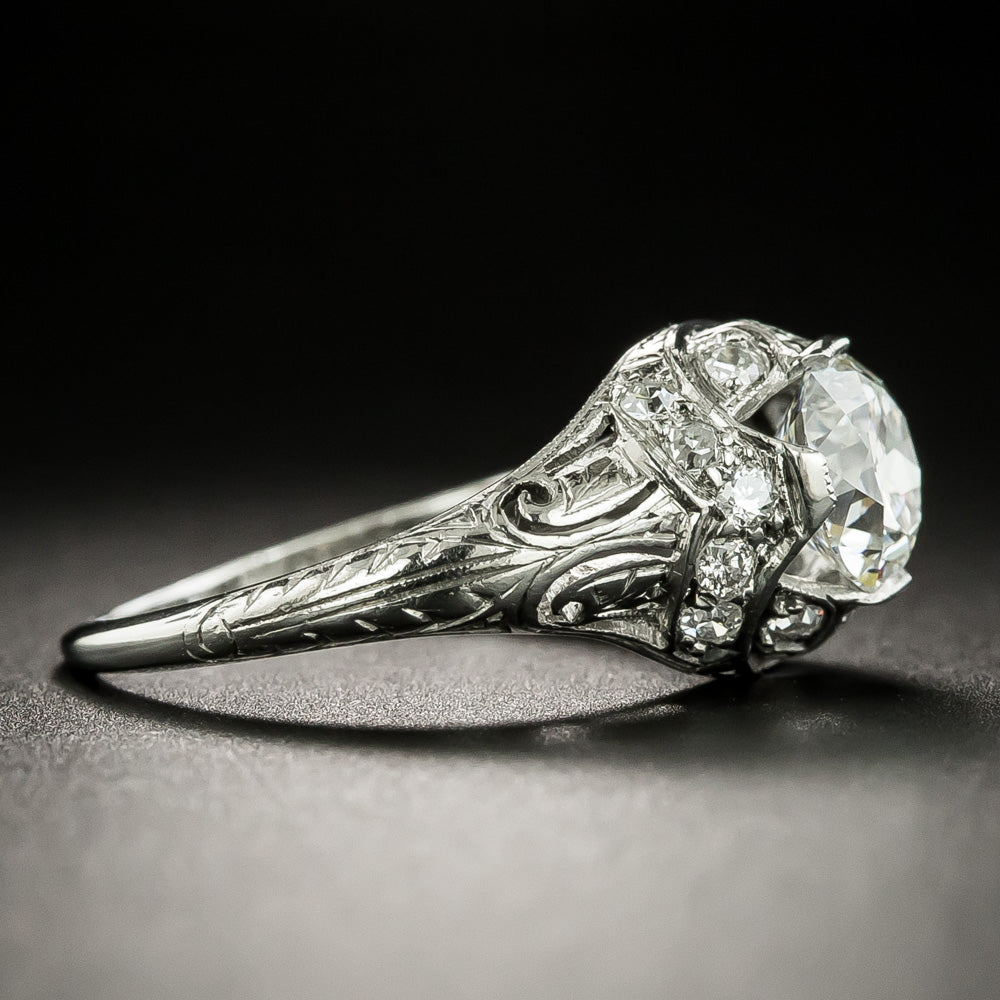 Art Deco 1.07 Carat Diamond Engagement Ring - GIA G VS1 - 4