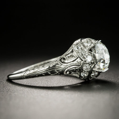 Art Deco 1.07 Carat Diamond Engagement Ring - GIA G VS1 - 4