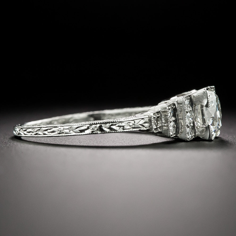 Art Deco 1.07 Carat Diamond Engagement Ring - GIA H SI1 - 3