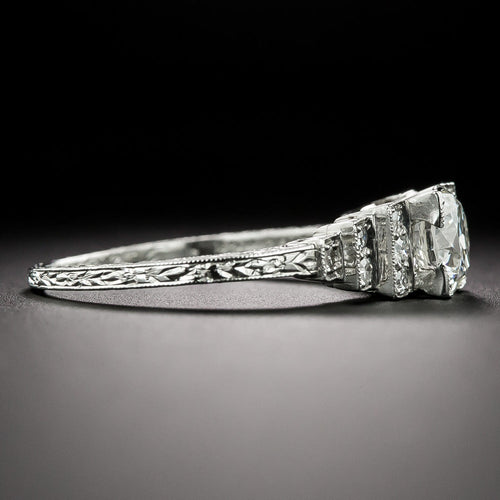 Art Deco 1.07 Carat Diamond Engagement Ring - GIA H SI1 - 3