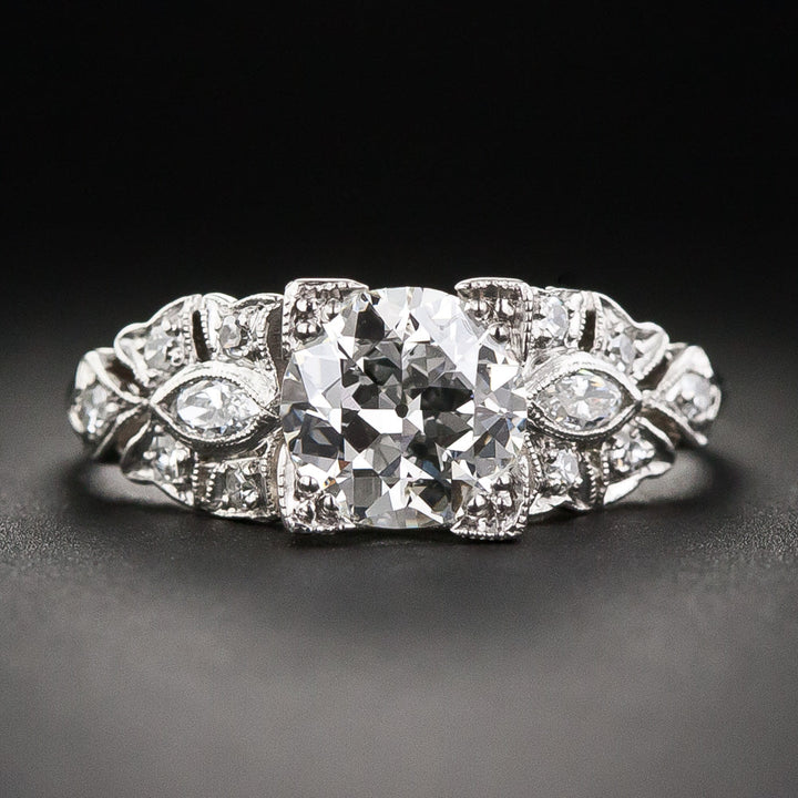 Art Deco 1.07 Carat Diamond Engagement Ring - GIA J SI1