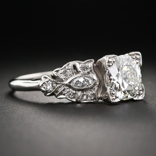 Art Deco 1.07 Carat Diamond Engagement Ring - GIA J SI1 - 6