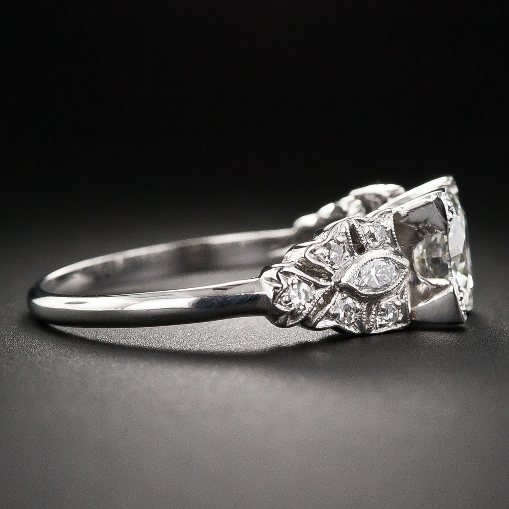 Art Deco 1.07 Carat Diamond Engagement Ring - GIA J SI1 - 7