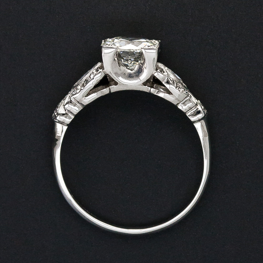 Art Deco 1.07 Carat Diamond Engagement Ring - GIA J SI1 - 8