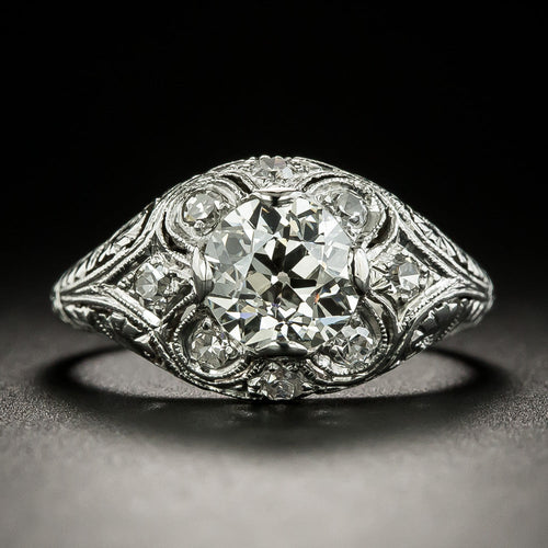 Art Deco 1.07 Carat Diamond Engagement Ring - GIA J VVS2  - 1
