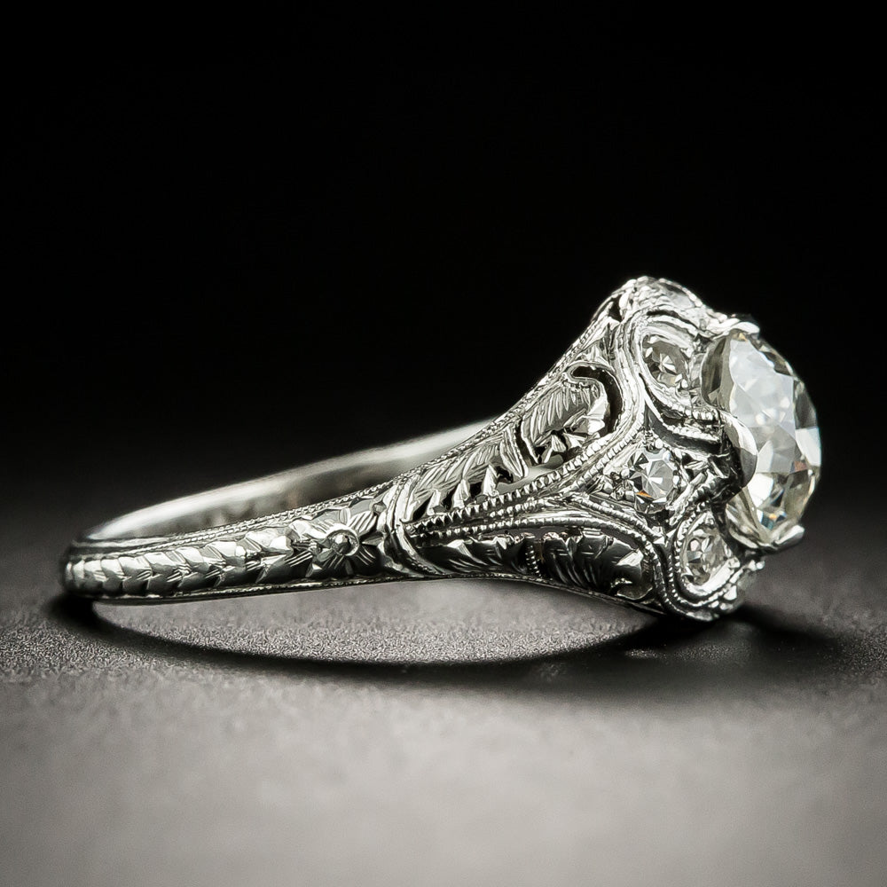 Art Deco 1.07 Carat Diamond Engagement Ring - GIA J VVS2  - 2