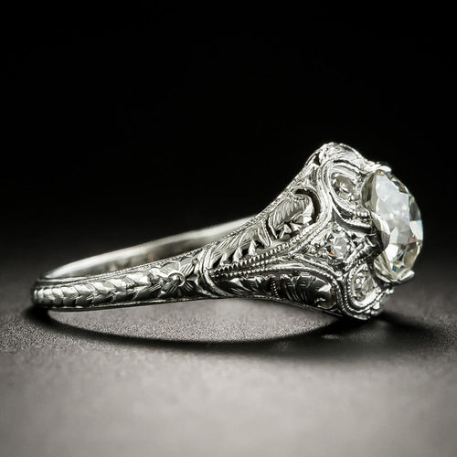 Art Deco 1.07 Carat Diamond Engagement Ring - GIA J VVS2  - 2