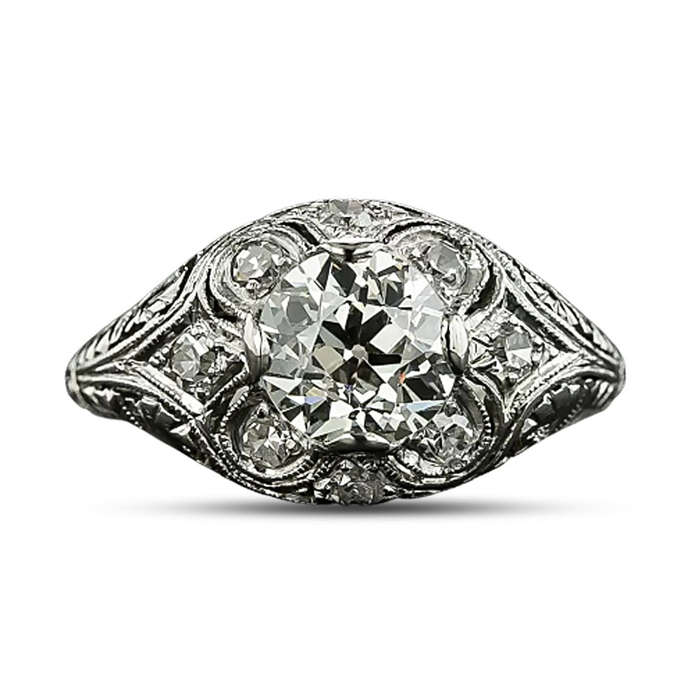 Art Deco 1.07 Carat Diamond Engagement Ring - GIA J VVS2  - 5