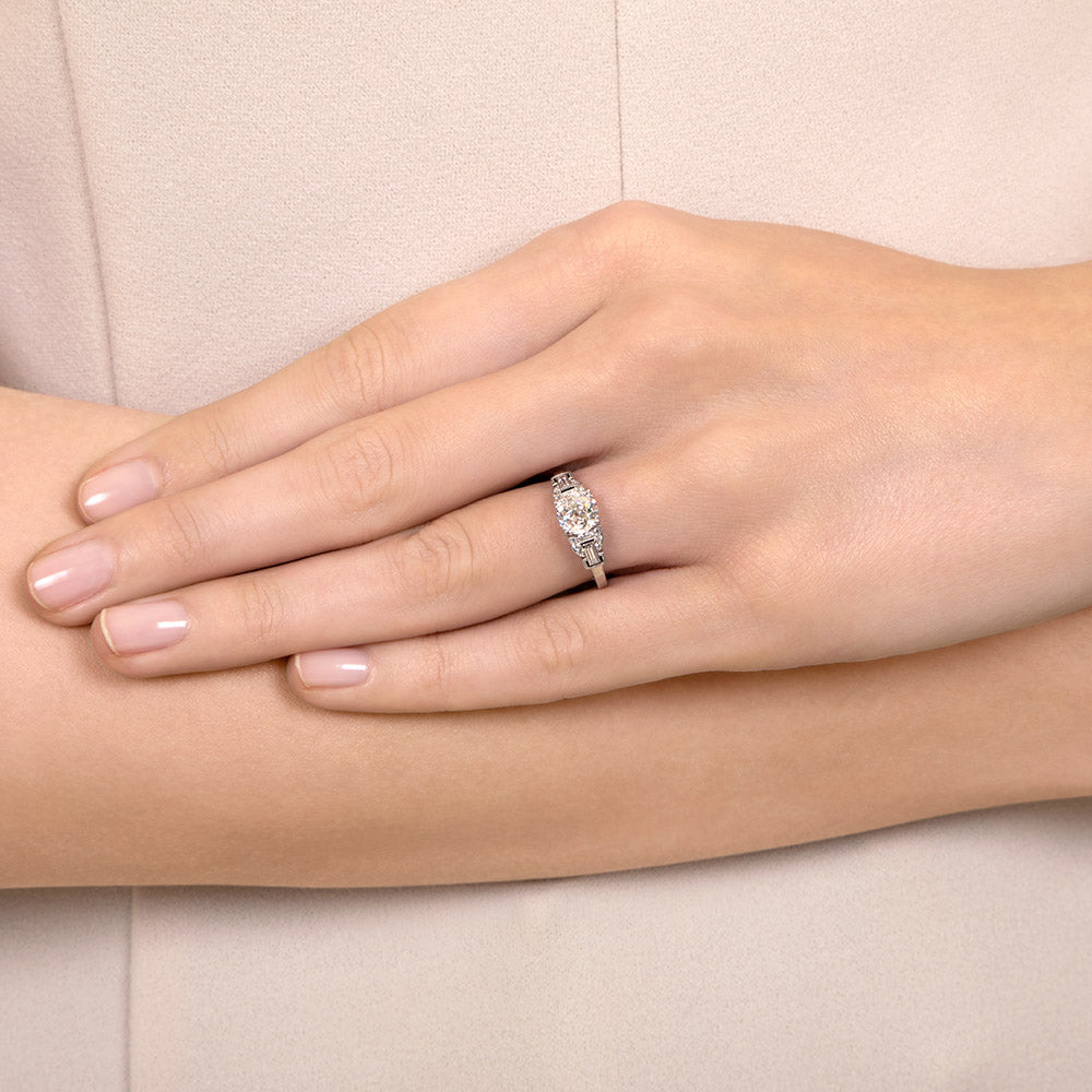 Art Deco 1.08 Carat Diamond Engagement Ring - GIA G SI1 - 5